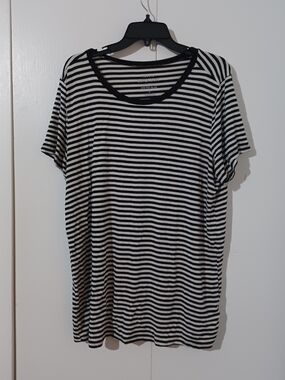 torrid Black and White Striped Tee